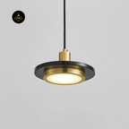 Jagmag Lights Marble Pendant Light | Double Circle Design | LED | Gold/Black | India - Fancy and Decorative lights - Brand name jagmag lights