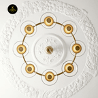 Jagmag Lights Solara LED Chandelier - 8 Lights, Brass Finish, 39.4-Inch Diameter - Bedroom, Small Living Room - Fancy and Decorative lights - Brand name jagmag lights