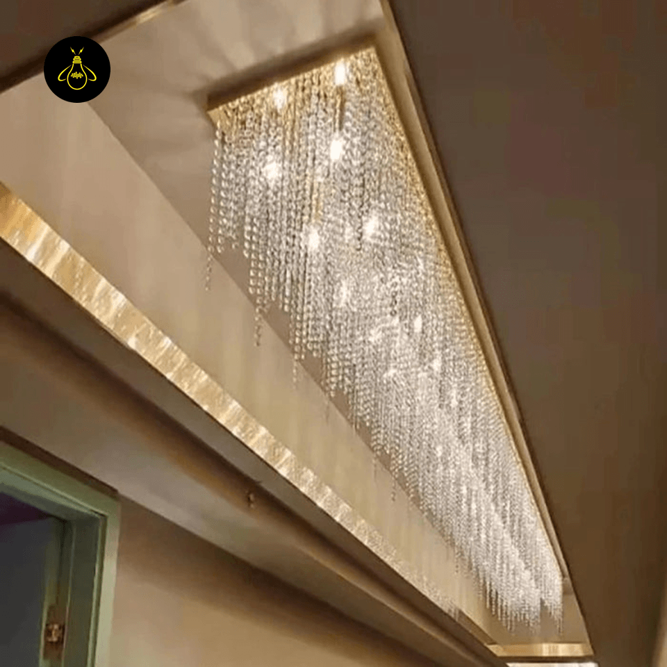 Jagmag Lights Westminster Crystal Chandelier II, 2 Feet Height, Crystal & Stainless Steel, for Dining Room or Kitchen - Fancy and Decorative lights - Brand name jagmag lights