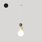 Jagmag Lights Acrylic Ball Pendant Light | Modern 3-Sphere Design | G9 | Brown/Beige | Made in India - Fancy and Decorative lights - Brand name jagmag lights