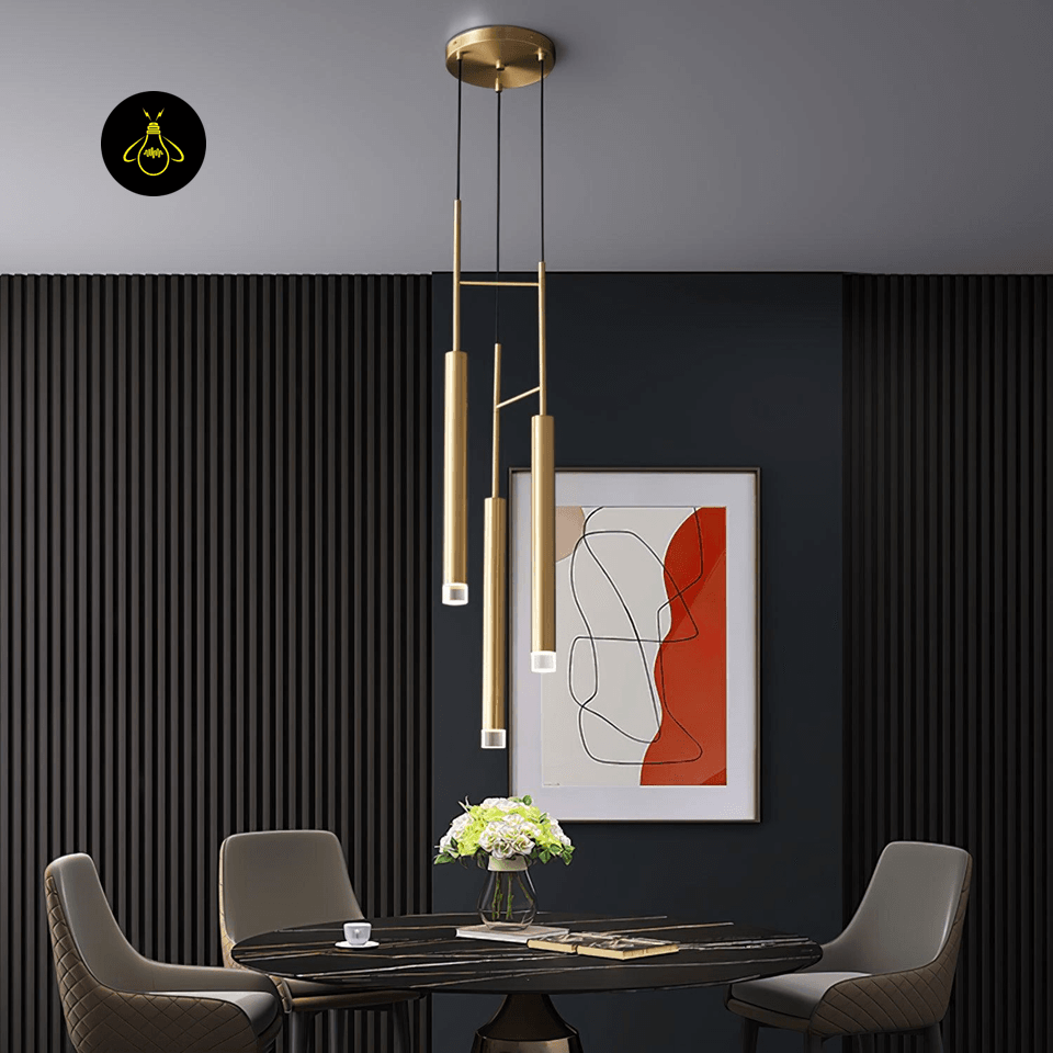 Jagmag Lights Modern Pendant Light | LED | Gold/White | 1/2/3 Heads | Living/Dining Room | Made in India - Fancy and Decorative lights - Brand name jagmag lights