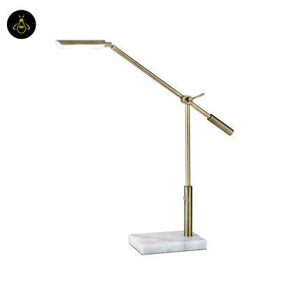 Jagmag LED Desk Lamp - Antique Brass Metal with Marble Base, 26-Inch Height, Touch Dimmer, for Office & Study