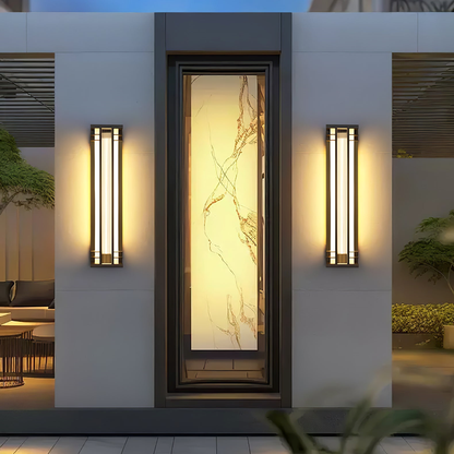 Jagmag Modern Outdoor Wall Sconce with Integrated LED, Acrylic Shade, 27.6" High, for Patios and Entryways