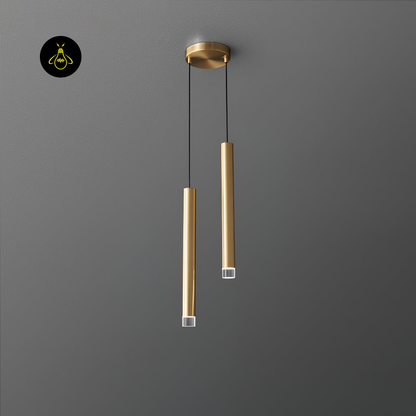 Jagmag Lights Modern Pendant Light | LED | Gold/White | 1/2/3 Heads | Living/Dining Room | Made in India