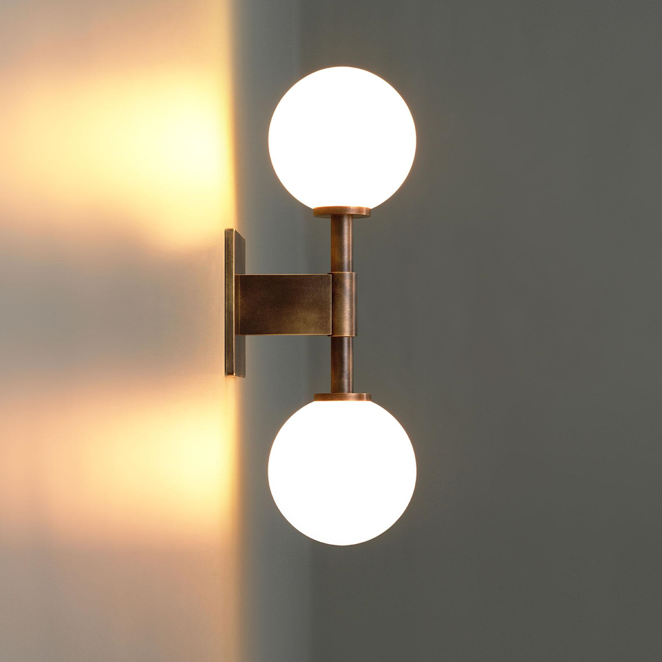 Antique Brass Glass Wall Light – Modern Opal Sconce | Jagmag Lights