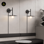 Jagmag Gea Iron Wall Lamp - Modern Design, Frosted Shade, Set of 2, for Home Decor - Fancy and Decorative lights - Brand name jagmag lights