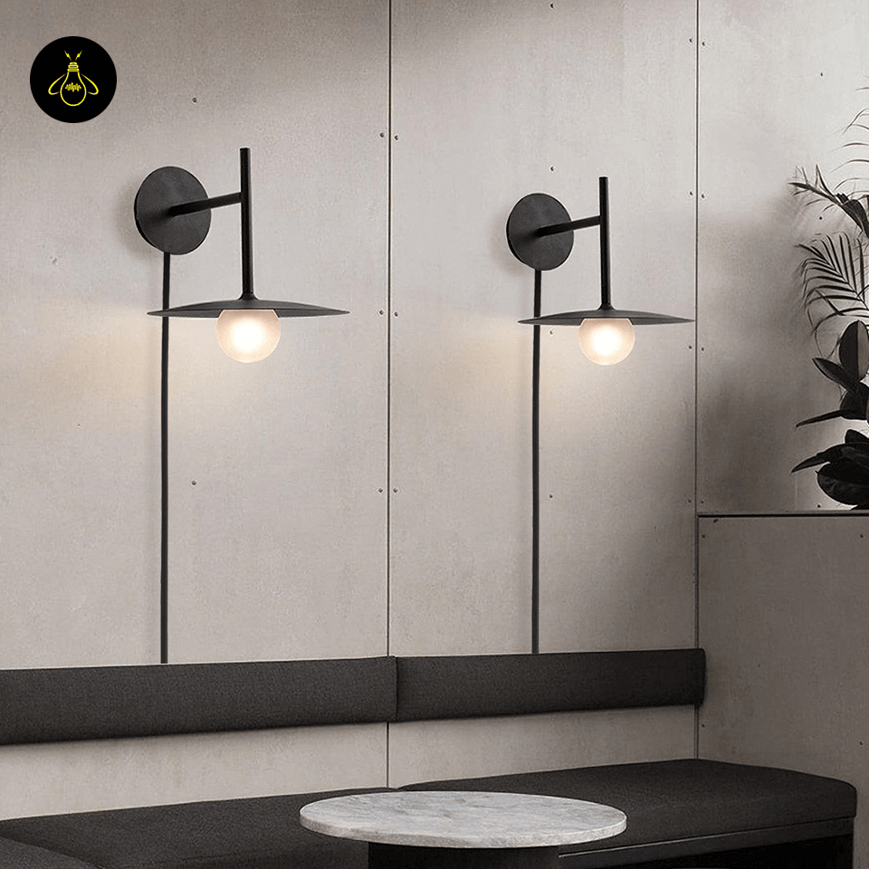 Jagmag Gea Iron Wall Lamp - Modern Design, Frosted Shade, Set of 2, for Home Decor - Fancy and Decorative lights - Brand name jagmag lights