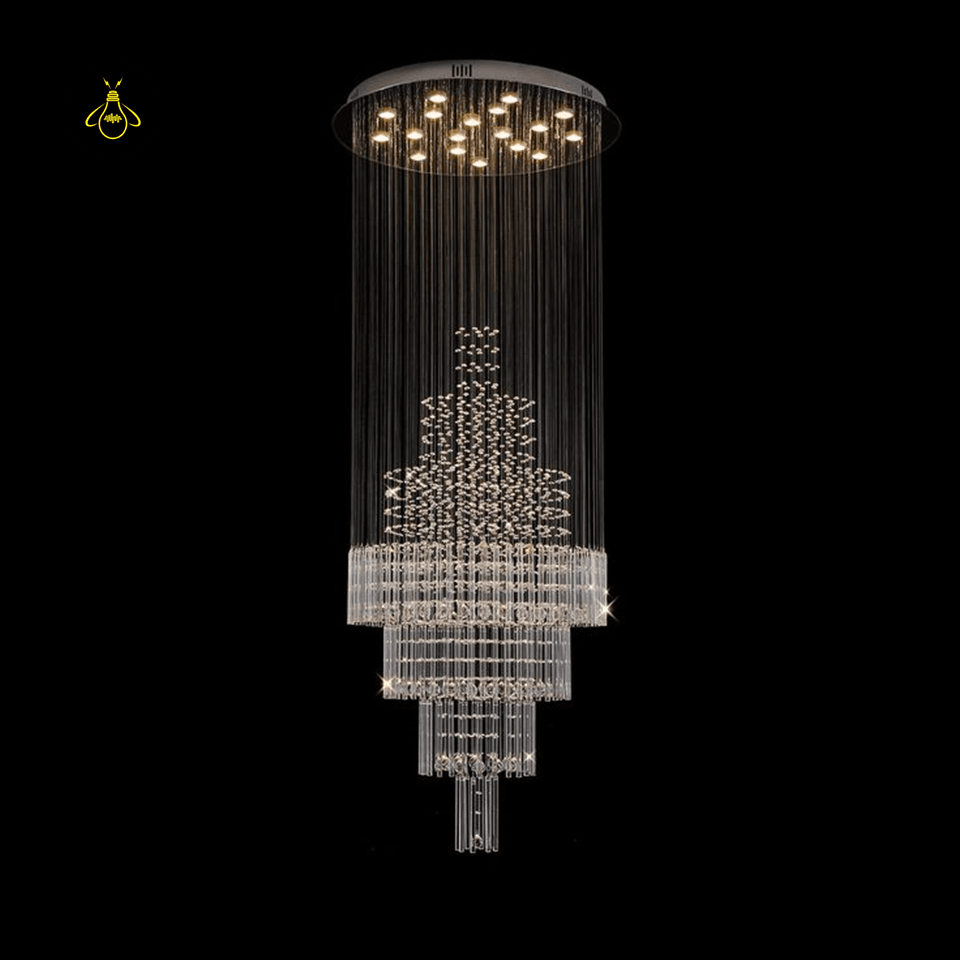 Jagmag Lights Castle Raindrop Crystal Chandelier with Multi-Tiered Design, Perfect for Staircase and Foyer - Fancy and Decorative lights - Brand name jagmag lights