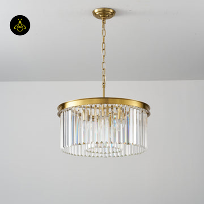 Jagmag Lights Eternal Shine Crystal Chandelier, Satin Gold Finish, for Living Room or Dining Room