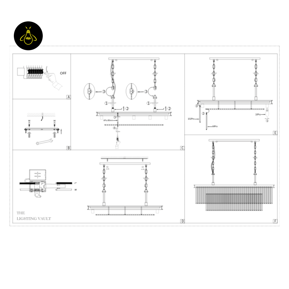 Jagmag Lights Eternal Shine Crystal Chandelier, Satin Gold Finish, for Living Room or Dining Room