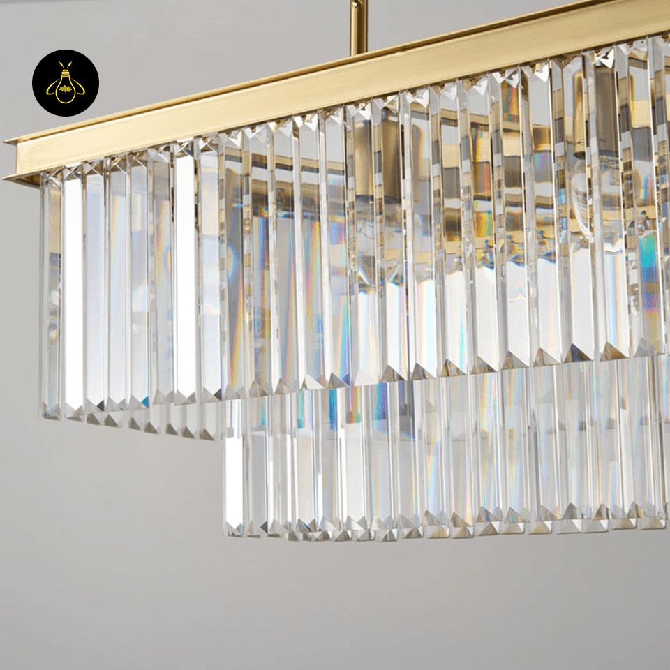 Jagmag Lights Eternal Shine Crystal Chandelier, Satin Gold Finish, for Living Room or Dining Room - Fancy and Decorative lights - Brand name jagmag lights