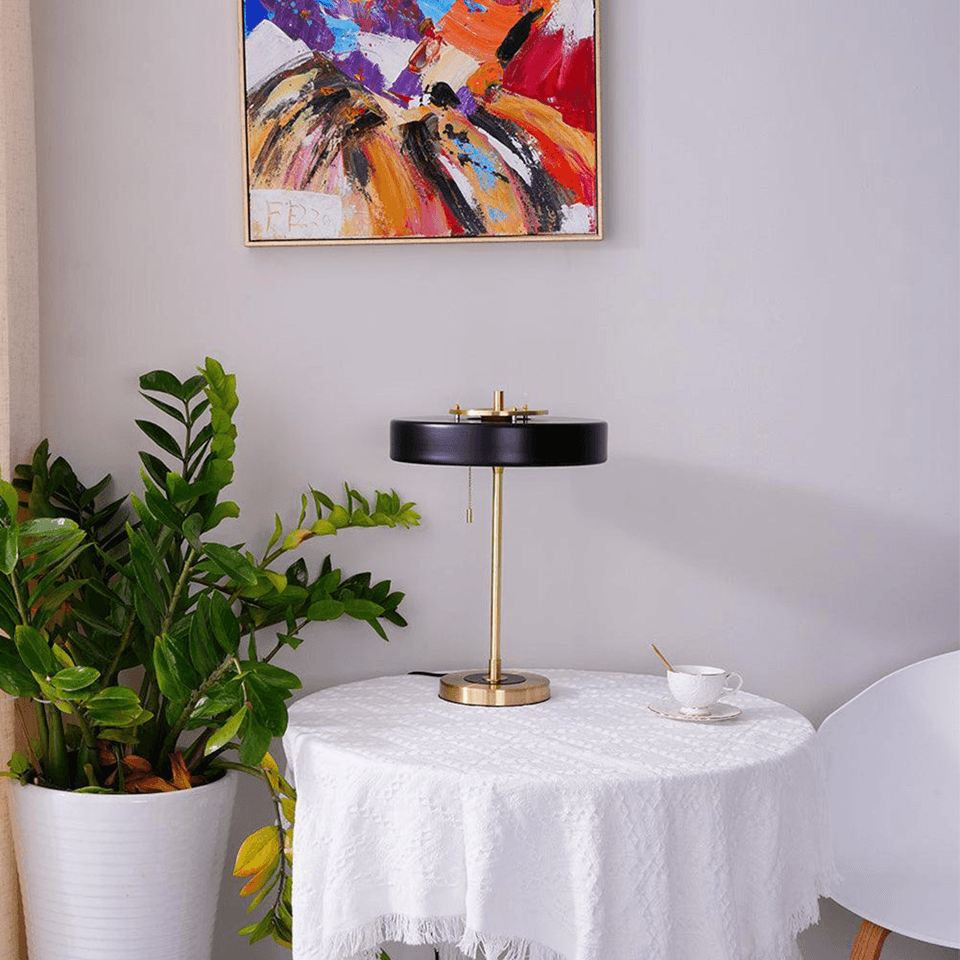 Jagmag Retro Round Metal Study Table Lamp - Distressed Copper Finish, 35x35x49 CM, for Stylish Interiors - Fancy and Decorative lights - Brand name jagmag lights