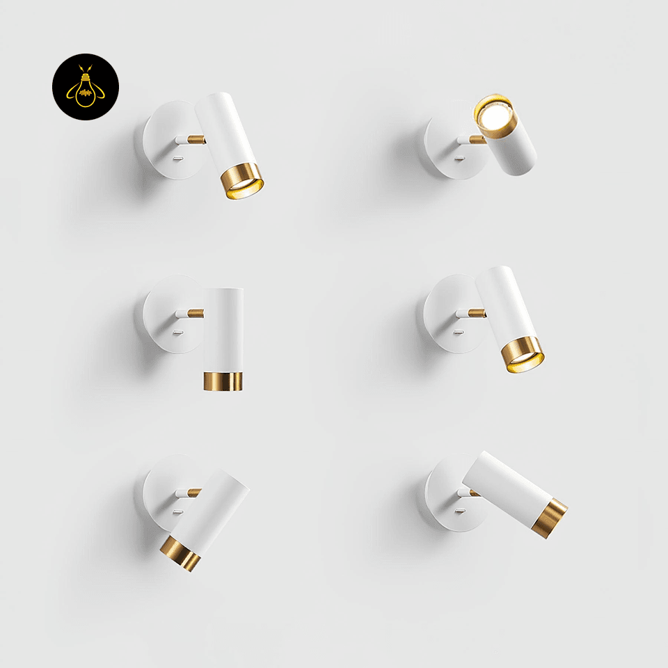 Jagmag Karpo Wall Lamp with Adjustable Head, White Finish, for Bedroom Reading - Fancy and Decorative lights - Brand name jagmag lights