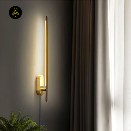 Jagmag Modern Wall Sconce with Brass Finish and Integrated LED, 23.6" High, for Living Room or Bedroom