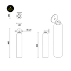 Jagmag Art Glass Sconce with Soaring Cylindrical Form, Gold Finish, for Indoor Use. - Fancy and Decorative lights - Brand name jagmag lights