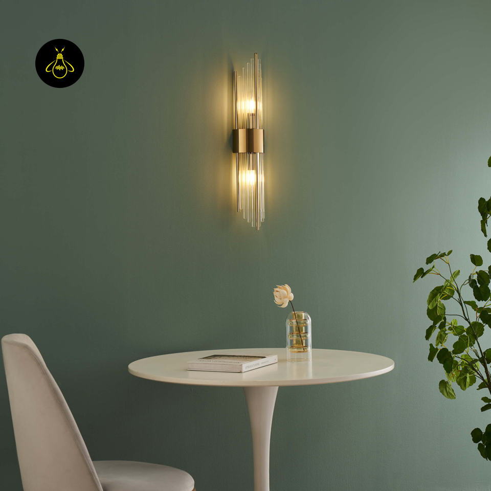 Art Deco Crystal Wall Light – Half-Cylindrical Pendant Sconce | Crystal Wall Light for Hallway & Bedroom | Jagmag Lights