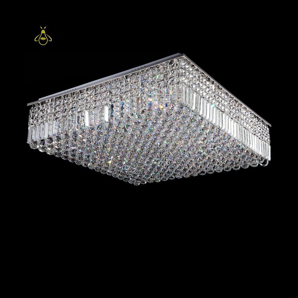 Flush mount design of Jagmag Raindrop Crystal Chandelier.