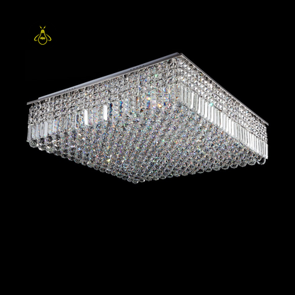 Flush mount design of Jagmag Raindrop Crystal Chandelier.