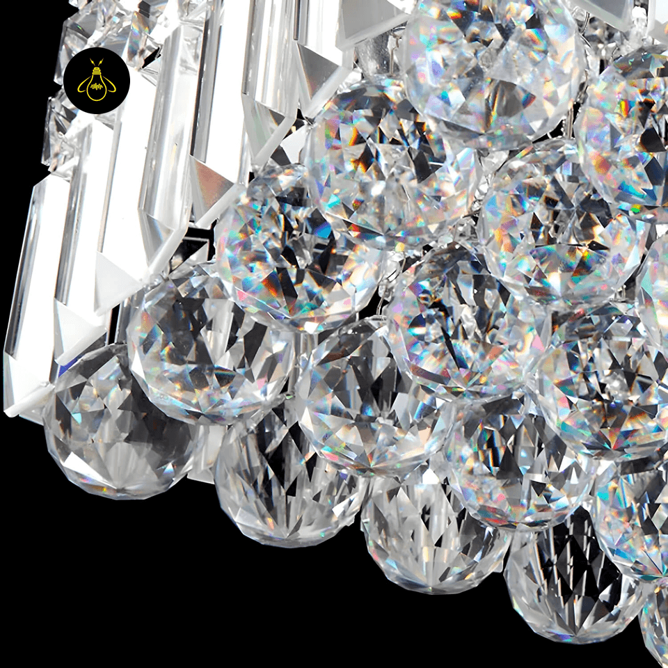 Jagmag Lights Raindrop Crystal Flush Mount Chandelier, K9 Crystal, for Living Room, Dining Room, or Bedroom - Fancy and Decorative lights - Brand name jagmag lights