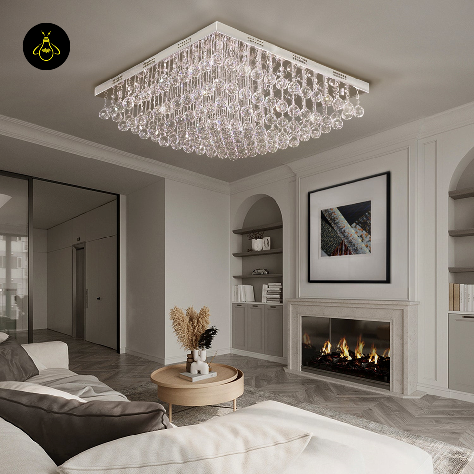 Jagmag Lights Modern Raindrop K9 Crystal Chandelier, for Living Room and Dining Room