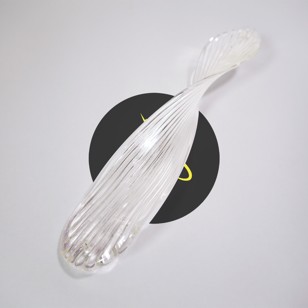 Borosilicate Glass Infinity Leaf – 200x40mm Clear | Chandelier Part | 100 pieces per box
