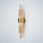 Jagmag Lights Streamline Wall Sconce with Gold-Plated Glass Tubes, 60cm Height, for Luxurious Indoor Spaces - Fancy and Decorative lights - Brand name jagmag lights