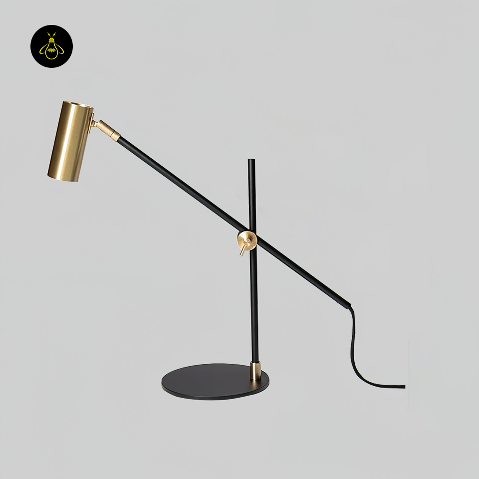 Jagmag Lektor Table Lamp - Articulating Metal Lamp in Gold & Black, 60cm Diameter, for Versatile Lighting