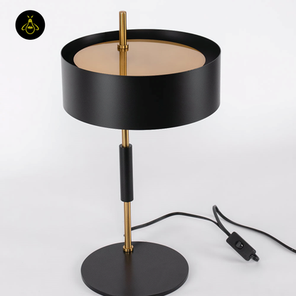 Jagmag Athezza Table Lamp - Iron Frame with Cylindrical Shade, 25cm, for Modern Interiors