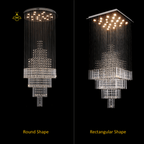 Jagmag Lights Castle Raindrop Crystal Chandelier with Multi-Tiered Design, Perfect for Staircase and Foyer - Fancy and Decorative lights - Brand name jagmag lights