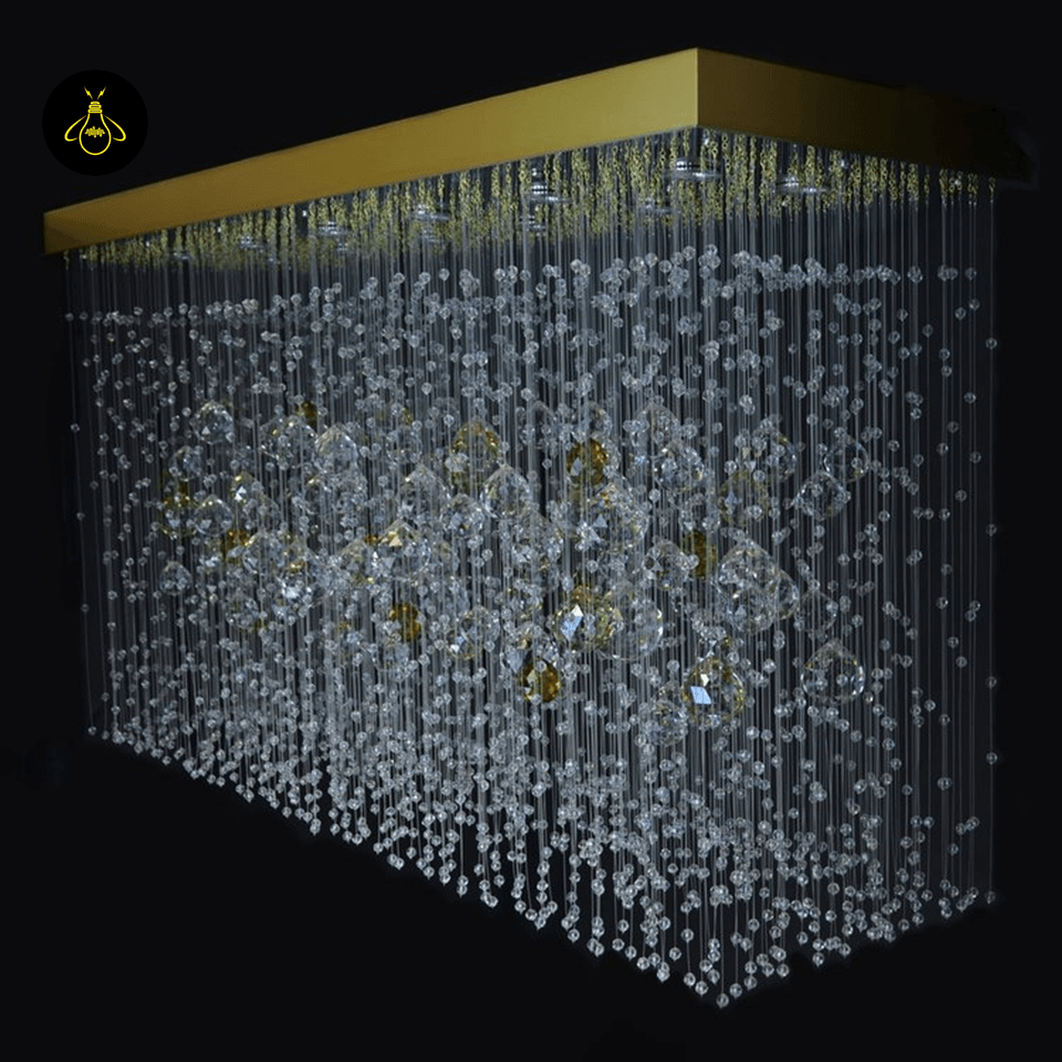 Crystal Raut Ball Chandelier with Stainless Steel Mirror, Gold/Black Finish, for Living Room or Dining Room - Fancy and Decorative lights - Brand name jagmag lights