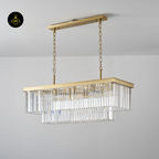 Jagmag Lights Eternal Shine Crystal Chandelier, Satin Gold Finish, for Living Room or Dining Room - Fancy and Decorative lights - Brand name jagmag lights