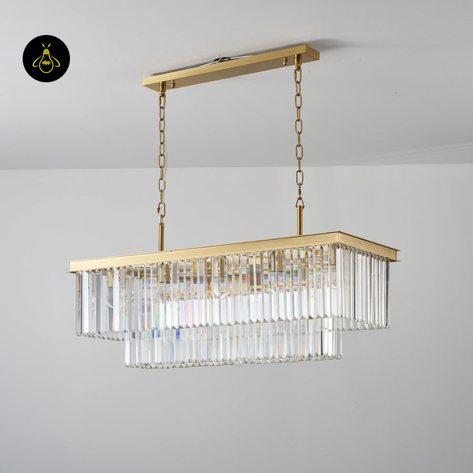 Jagmag Lights Eternal Shine Crystal Chandelier, Satin Gold Finish, for Living Room or Dining Room