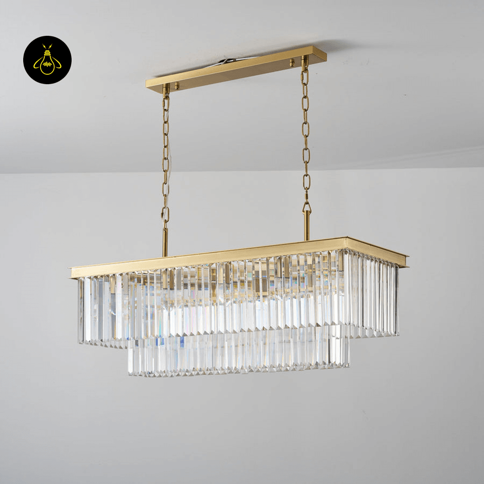 Jagmag Lights Eternal Shine Crystal Chandelier, Satin Gold Finish, for Living Room or Dining Room - Fancy and Decorative lights - Brand name jagmag lights