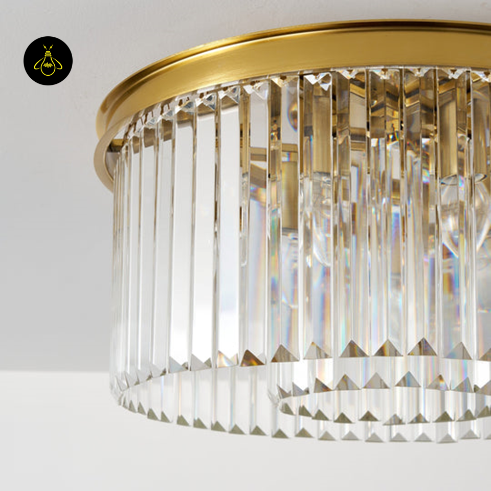 Jagmag Lights Eternal Shine Crystal Chandelier, Satin Gold Finish, for Living Room or Dining Room