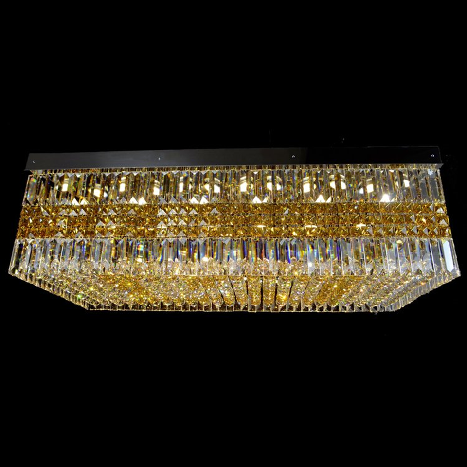 Jagmag Lights Fancy Rectangular Crystal Chandelier, for Living Room or Dining Room