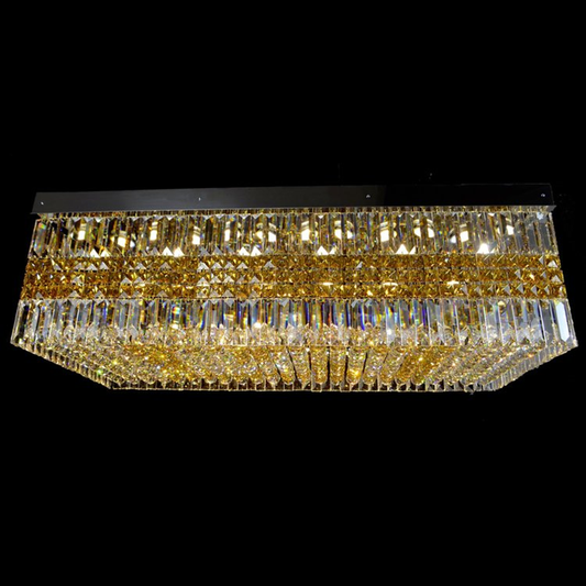 Jagmag Lights Fancy Rectangular Crystal Chandelier, for Living Room or Dining Room