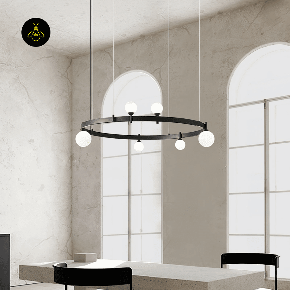 Jagmag Modern Glass Sphere Chandelier, 32.3-Inch Diameter, Black Finish - Fancy and Decorative lights - Brand name jagmag lights