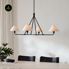 Jagmag Modern Fabric Shade Chandelier, 4 Lights, 43.3-Inch Diameter - Living Room Lighting - Fancy and Decorative lights - Brand name jagmag lights