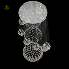 Jagmag Lights Luxury Solar System Spiral Raindrop Chandelier with Tiered Crystal Design, Perfect for Staircase and Foyer - Fancy and Decorative lights - Brand name jagmag lights
