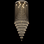 Jagmag Lights Modern Crystal Chandelier with K9 Crystals and Chrome Base, Funnel Design, for Living Room and Foyer - Fancy and Decorative lights - Brand name jagmag lights