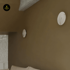 Jagmag Lights Alba Alabaster Wall Lamp with Halo Effect, 35cm Diameter, for Indoor Spaces - Fancy and Decorative lights - Brand name jagmag lights