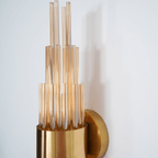 Jagmag Lights Streamline Wall Sconce with Gold-Plated Glass Tubes, 60cm Height, for Luxurious Indoor Spaces - Fancy and Decorative lights - Brand name jagmag lights