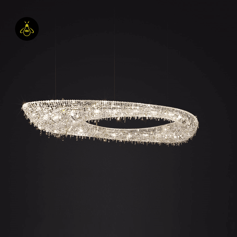 Jagmag Lights Modern Round Crystal Chandelier with Chrome Finish, Adjustable Height, for Living Room or Dining Room - Fancy and Decorative lights - Brand name jagmag lights