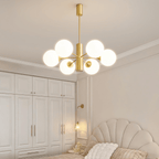 Jagmag Modern Brass Chandelier with 8 Lights, 31.5-Inch Diameter, for Dining Room - Fancy and Decorative lights - Brand name jagmag lights
