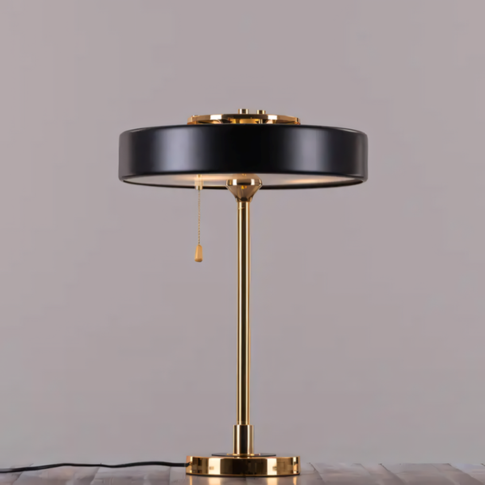 Jagmag Retro Round Metal Study Table Lamp - Distressed Copper Finish, 35x35x49 CM, for Stylish Interiors