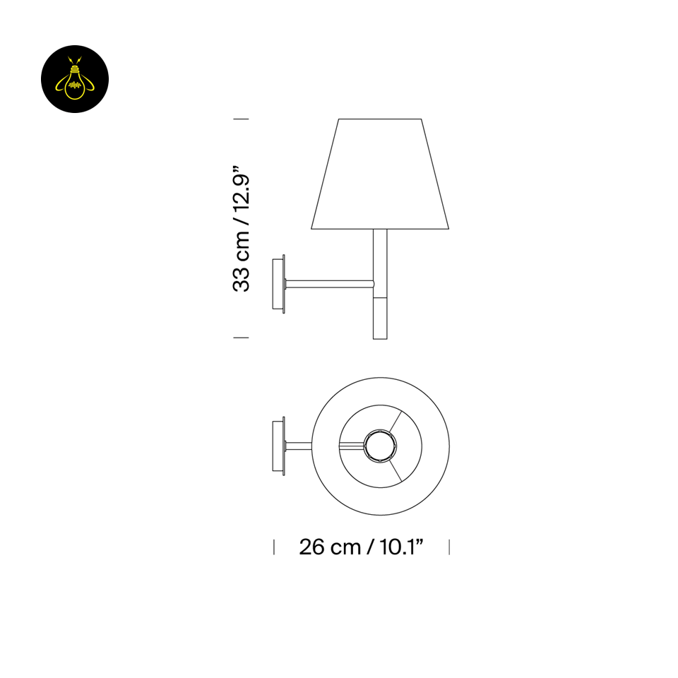 Jagmag Lights Wall Light for Bedroom | Satin Nickel and Wood | Fixed Arm | Off-White Shade | Modern Minimalist Design