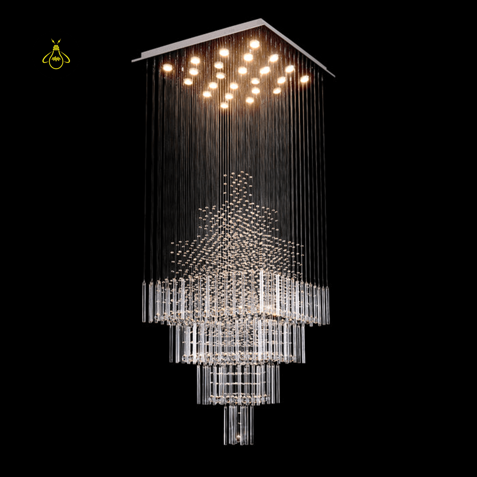 Jagmag Lights Castle Raindrop Crystal Chandelier with Multi-Tiered Design, Perfect for Staircase and Foyer - Fancy and Decorative lights - Brand name jagmag lights
