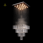 Jagmag Lights Castle Raindrop Crystal Chandelier with Multi-Tiered Design, Perfect for Staircase and Foyer - Fancy and Decorative lights - Brand name jagmag lights