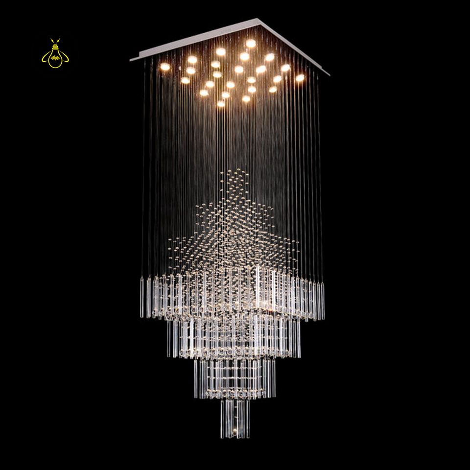 Jagmag Lights Castle Raindrop Crystal Chandelier with Multi-Tiered Design, Perfect for Staircase and Foyer