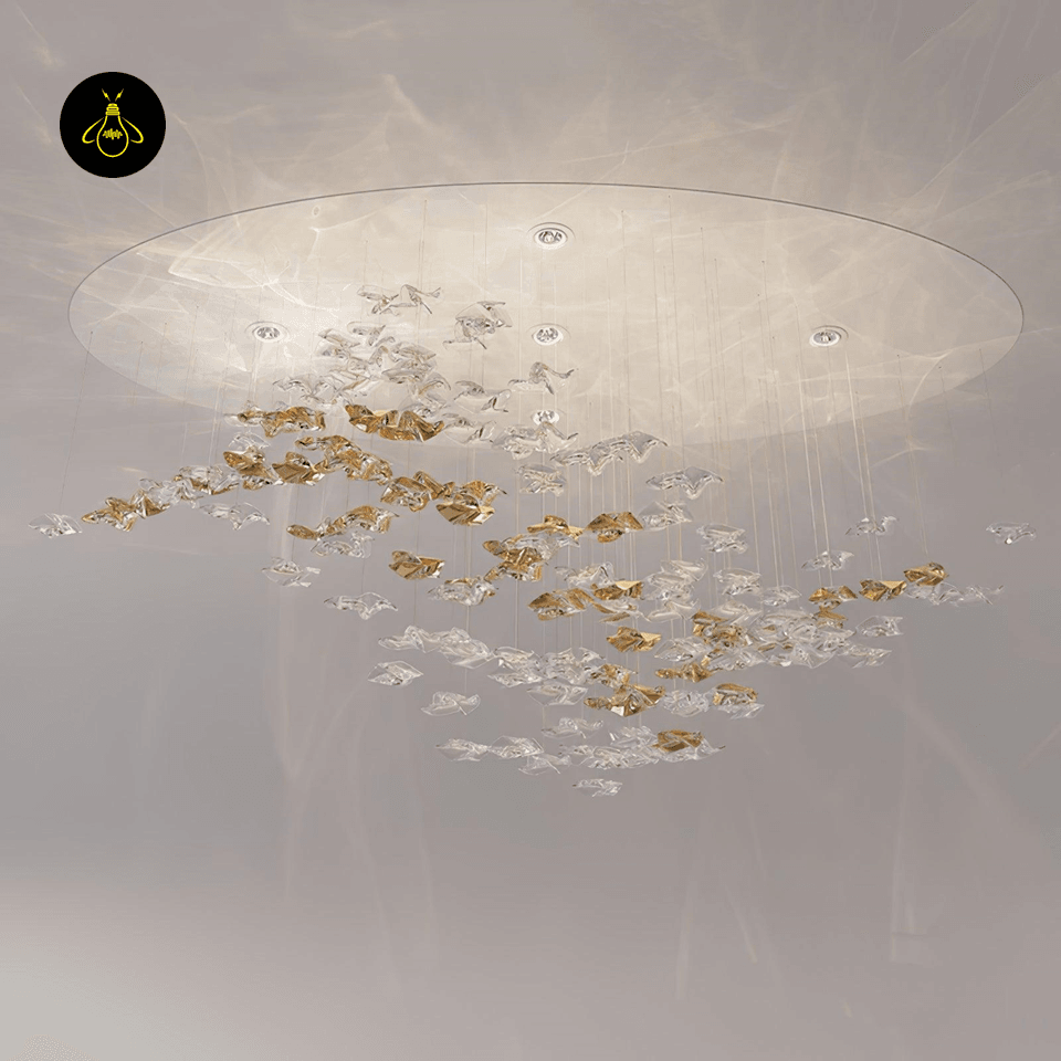 Jagmag Lights Cascading Wave Chandelier with Integrated LED, 29.5″ Diameter, for Living Room or Dining Room - Fancy and Decorative lights - Brand name jagmag lights